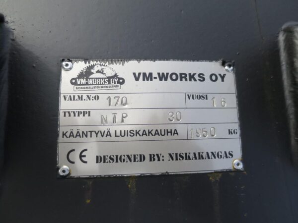 Niskakangas Kallistuva luiskakauha 2000mm NTP20/30 - Image 10