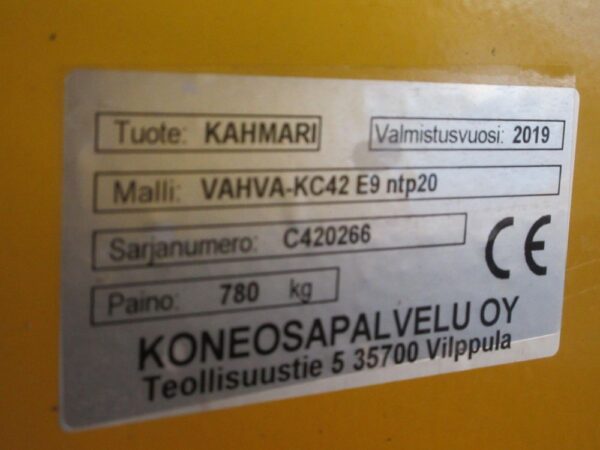 Vahva KC42 E9 NTP20 kaivinkoneen koura - Image 11