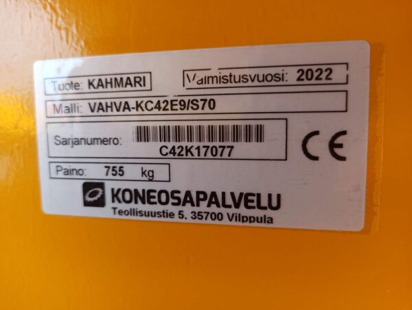 Vahva KC42 E9 S70 kaivinkoneen koura - Image 28