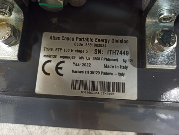 Atlas Copco ETP 100D Hatz vesipumppu - Image 10
