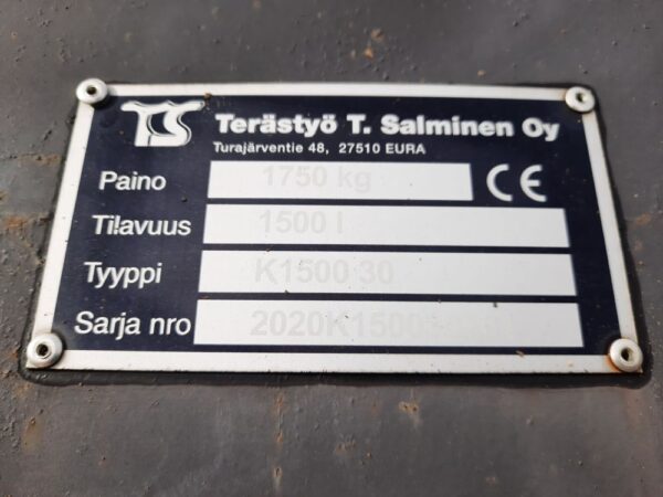 Terästyö Salminen Deep excavation bucket 1400mm NTP20/30 with tooth - Image 10