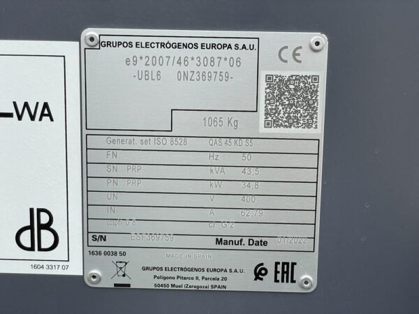 Atlas Copco QAS 45 50 Hz Generator StageV with trailer - Image 29