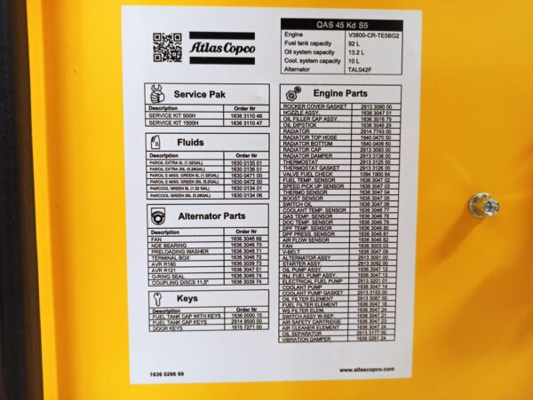 Atlas Copco QAS 45 50 Hz Generator StageV Box - Image 13