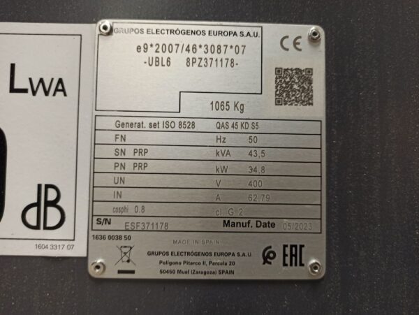 Atlas Copco QAS 45 50 Hz Generator StageV Box - Image 19