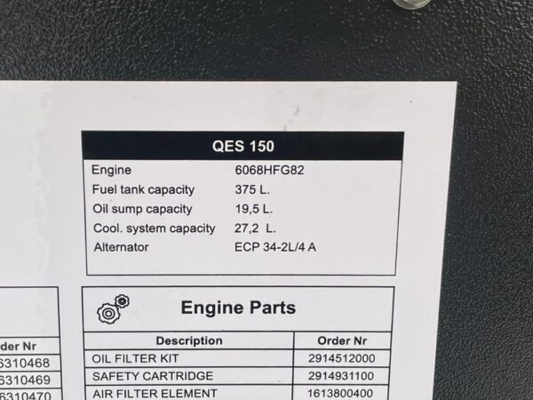 Atlas Copco QES 150 St3A 50 Hz Generaattori - Image 16