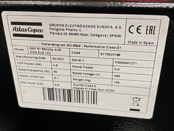 Atlas Copco QEP S7 Diesel Generaattori - Image 23